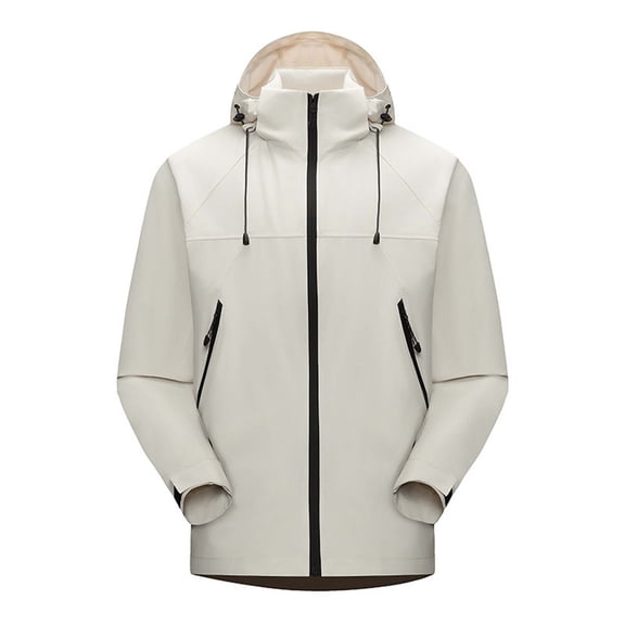 cllios Men's Lightweight Windbreaker Jackets Casual Zip Up Softshell Jackets Outdoor Hooded Pocket Raincoat Jacket Fall Drawstring Zippered Jackets for Men Hiking Cycling Sportswear