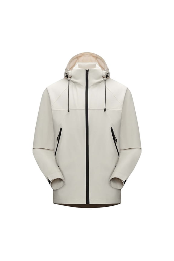 Men's Lightweight Windbreaker Jackets Casual Zip Up Softshell Jackets Outdoor Hooded Pocket Raincoat Jacket Fall Drawstring Zippered Jackets for Men Hiking Cycling Sportswear