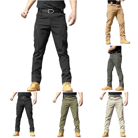 cllios Men's Outdoor Cargo Pants Rip Stop Lightweight Waterproof Military Work Cargos Work Hiking Pants Multi Pockets