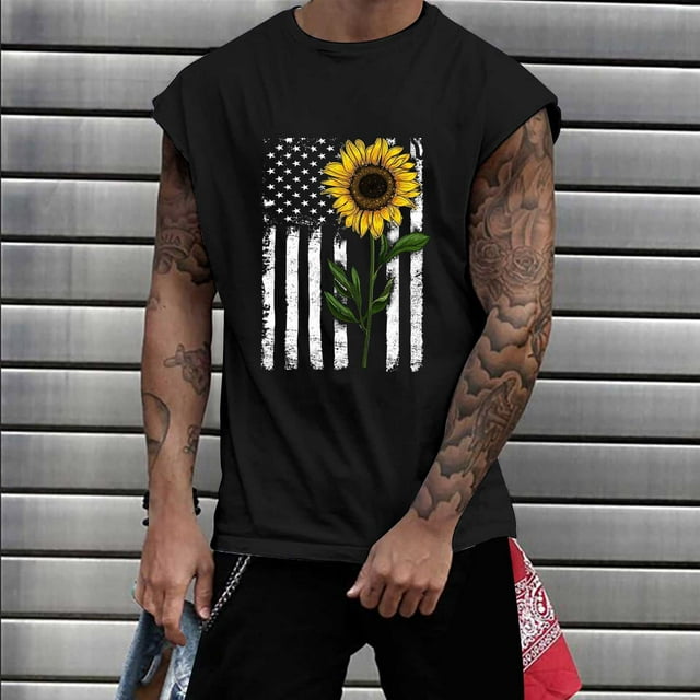 cllios Men's Patriotic Tank Tops 4th of July Tanks Mens Independence Day Muscle Shirts 1776 American Flag Sleeveless Graphic Tees Workout Shirts for Memorial Day