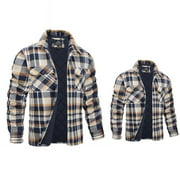 cllios Men's Quilted Plaid Shirts Thick Thermal Flannel Shirt Jackets Button Down Lapel Shackets Big and Tall Long Sleeve Warm Coat Outerwear with Pockets