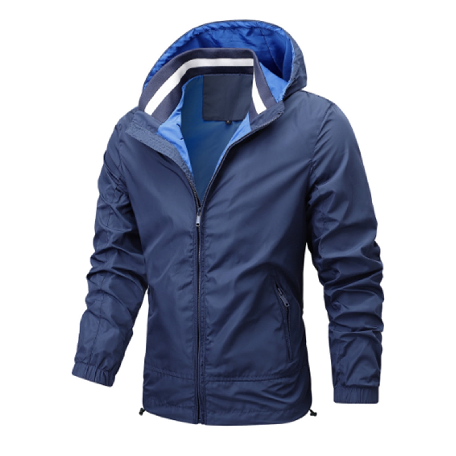 cllios Men's Rain Jacket with Hood,Big and Tall Waterproof Rain Jacket