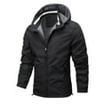 thumbnail image 1 of cllios Men's Rain Jacket with Hood,Big and Tall Waterproof Rain Jacket Casual Long Sleeve Hooded Coats Full Zip Hidded Hood Outerwear, 1 of 9