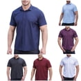 thumbnail image 1 of cllios Men's Short Sleeve Dress Shirt Solid Casual Button Down Shirts Tops Big and Tall Button Up Shirts for Summer Business Wedding Vacation, 1 of 6
