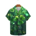 thumbnail image 1 of cllios Men's St Patricks Day Shirt Hawaiian Shirt for Men Funny Saint Pattys Day Lucky Tshirts Casual Button Down Short Sleeve Green Shirt Summer Vacation Tops, 1 of 5