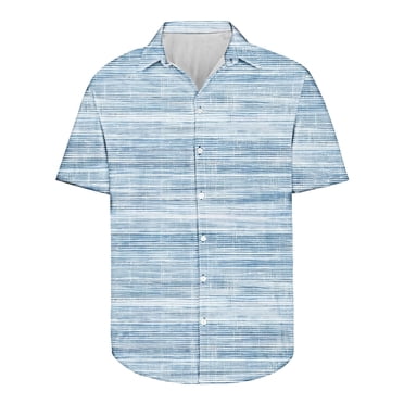 Men's Striped Button Down Short Sleeve Shirt – Summer Casual Grandad Style