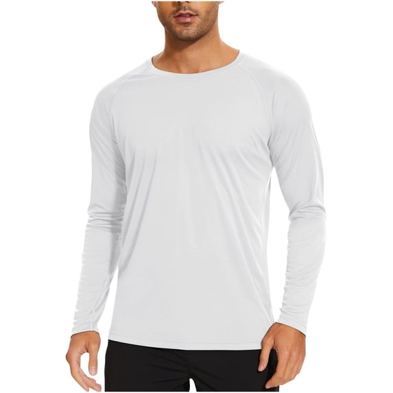 cllios Men's Sun Protection Shirts UV SPF UPF 50+ Long Sleeve Rash Guard Summer Quick Dry Breathable Fishing Tshirts