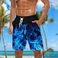 thumbnail image 1 of cllios Men's Swim Trunks No Liner,9 Inch Quick Dry Board Shorts Big and Tall Hawaiian Bathing Suits Swimwear Trendy Flame Printed Beach Shorts with Pockets, 1 of 5