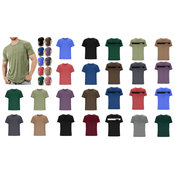cllios Men's T-Shirts Short Sleeve Crew Neck Cotton Tshirts Casual Summer T Shirts Classic Basic Tees Big and Tall Shirts for Men,Light Blue XXXXL