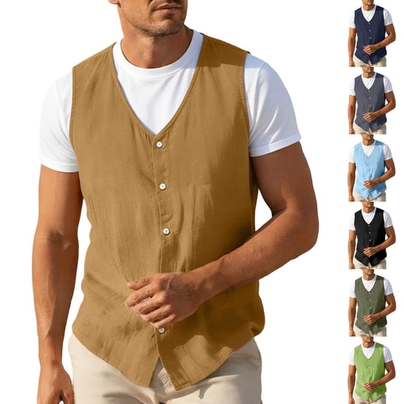 cllios Men's Travel Vest Outdoor Lightweight Breathable Button Down Work Vest Sleeveless Hiking Camping Vests Summer Casual Waistcoat Navy XXL
