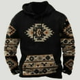 thumbnail image 1 of cllios Men's Western Aztec Pullover Sweatshirts Vintage Tribal Ethnic Print Patchwork Hoodie Pullover for Men Oversized Long Sleeve Hoodies Cowboy Hooded Sweatshirts Black 3XL, 1 of 3
