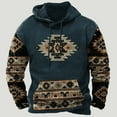 thumbnail image 1 of cllios Men's Western Aztec Pullover Sweatshirts Vintage Tribal Ethnic Print Patchwork Hoodie Pullover for Men Oversized Long Sleeve Hoodies Cowboy Hooded Sweatshirts Navy M, 1 of 3