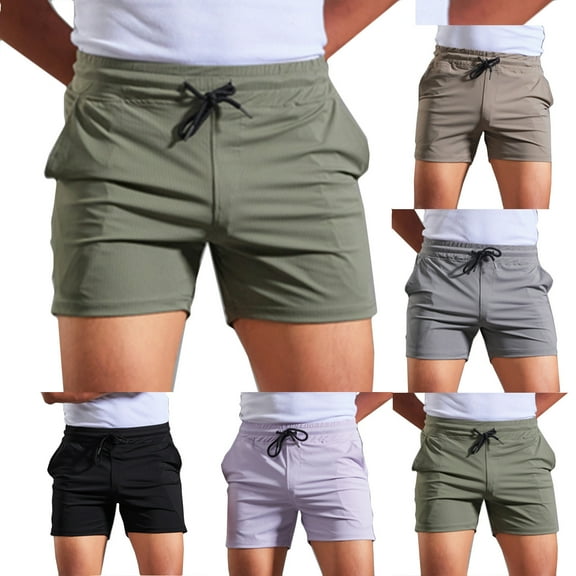 cllios Men's Workout Shorts 5.5'' Quick Dry Athletic Shorts Stretch Waist Drawstring Fitness Sports Shorts with Pockets Gym Running Shorts for Men