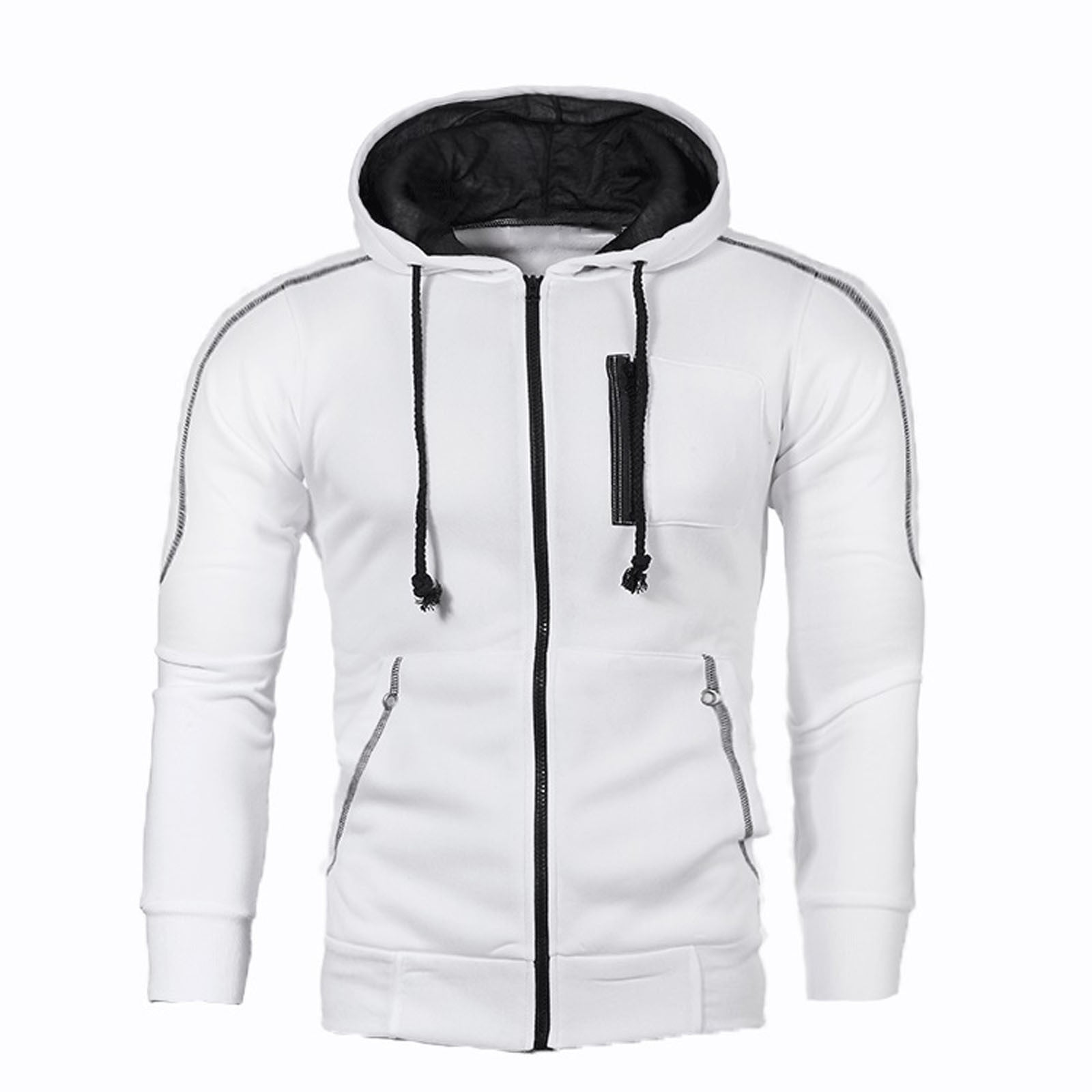 Long Sleeve Loose Zipper Hooded Sweat Jacket