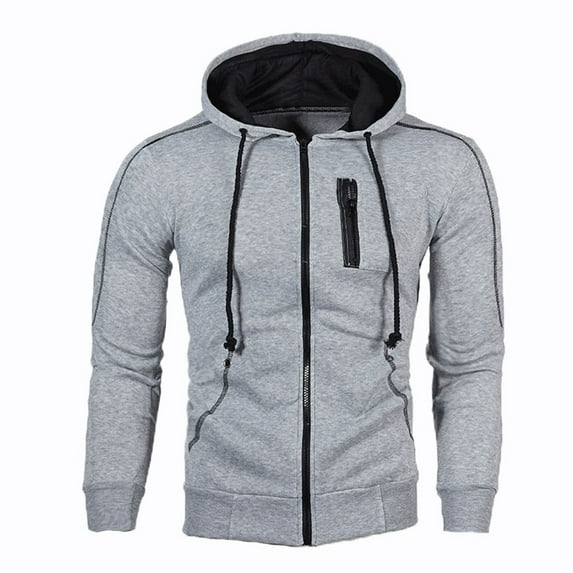 cllios Men's Zip Up Hoodie Long Sleeve Jackets Basic Slim Fit Hooded SweatShirt with Zipper Pocket Lightweight Soft Athletic Workout Hiking Sweatshirt Jacket