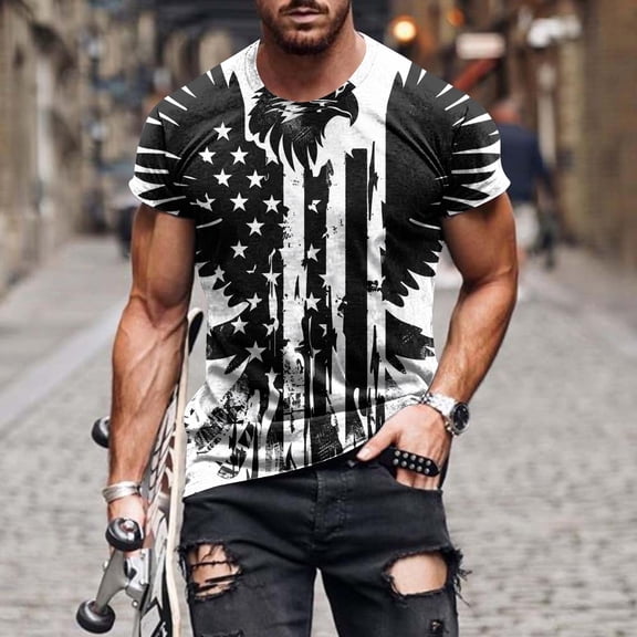 cllios Mens 4th of July Shirt Distressed USA Flag Graphic Tees Lightweight Short Sleeve Athletic Tshirts Casual Round Neck Workout Tops Holiday Gifts for Men