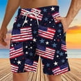 thumbnail image 1 of cllios Mens 4th of July Swim Trunks Funny American Flag Bathing Suits Quick Dry Board Shorts with Pockets Big and Tall Swim Trunks for Men Drawstring Beachwear, 1 of 4