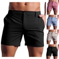thumbnail image 1 of cllios Mens 5 inch Golf Shorts Stretch Casual Dress Short with Pockets Flat Front Shorts Button Elastic Waist Work Short Pants, 1 of 9