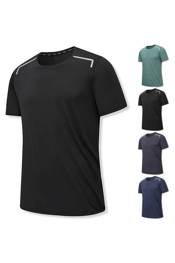 Mens Athletic Shirts Big and Tall Active Performance T Shirt Moisture Wicking Men's Muscle T-Shirt Crewneck Short Sleeve Gym Workout Tee Shirts