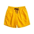 thumbnail image 1 of cllios Mens Big and Tall Beach Shorts Basic Solid Color Quick Dry Swim Trunks Lightweight Drawstring Elastic Bathing Suits Swimwear with Pockets Yellow L, 1 of 2