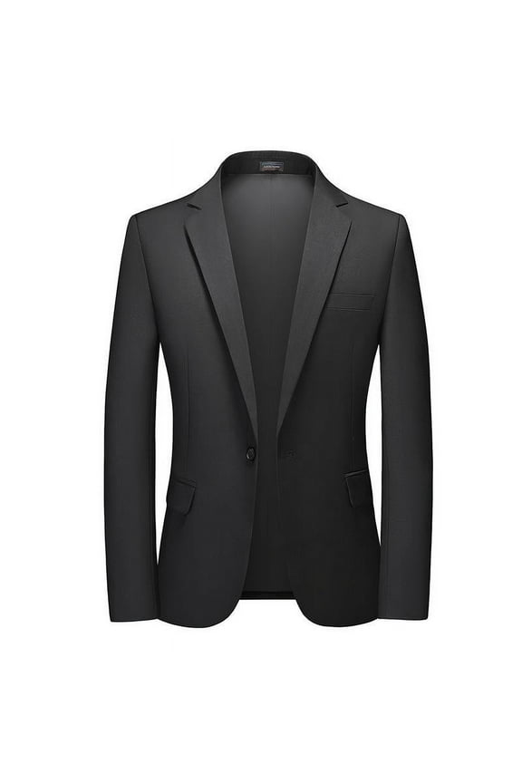Mens Blazer&Sport Coat One Button Slim Fit Blazer Jacket Big and Tall Shawl Collar Long Sleeve Sport Coat Business Casual Suit Jacket Black XXXXXXL