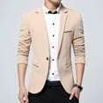 thumbnail image 1 of cllios Mens Blazers Slim Fit Business Casual Men Suit Sport Coat One Button Travel Blazer Lightweight Suit Jacket Office Work Suit Jacket Khaki XL, 1 of 3