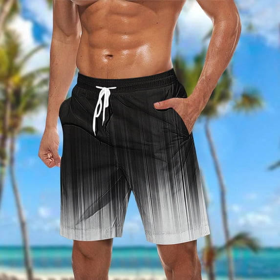 cllios Mens Board Shorts Big and Tall Gradient Swim Trunks Casual Drawstring Bathing Suits Hawaiian Swimsuits Summer Beach Shorts with Pockets