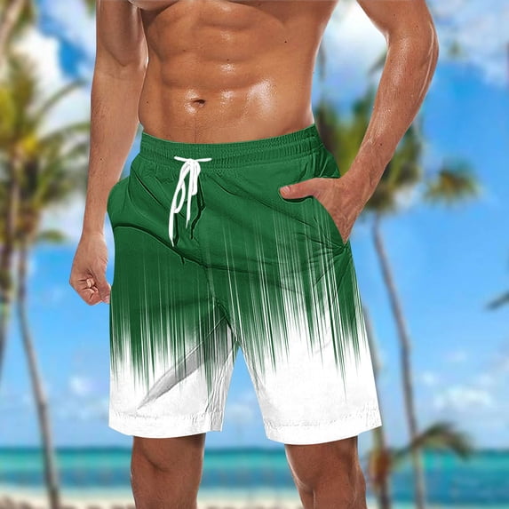 cllios Mens Board Shorts Big and Tall Gradient Swim Trunks Casual Drawstring Bathing Suits Hawaiian Swimsuits Summer Beach Shorts with Pockets