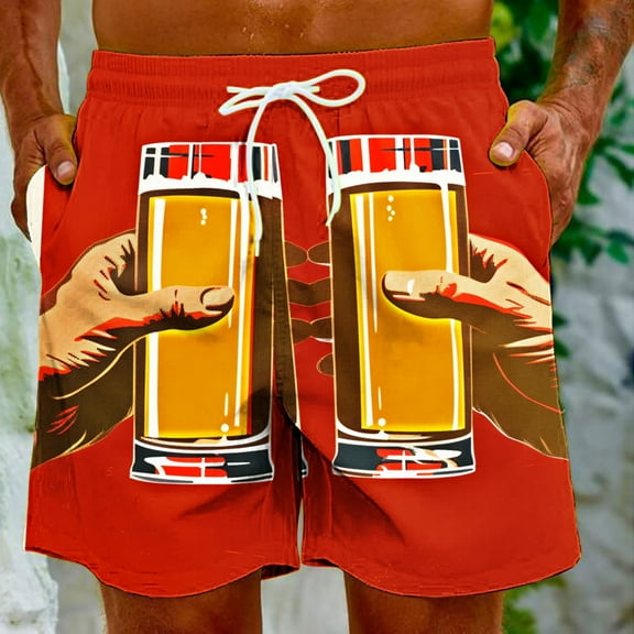 cllios Mens Board Shorts Swimwear Oktoberfest Swim Trunks for Men Big and Tall Quick Dry Elastic Waist Swim Shorts Drawstring Summer Beach Shorts with Pockets