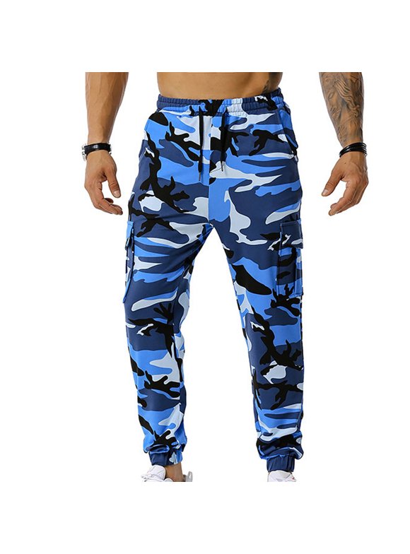 Blue Camo Cargo Pants
