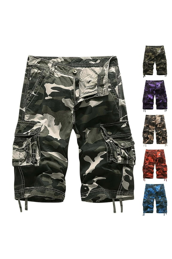 Mens Camo Cargo Shorts Classic Fit Multi Pockets Shorts Lightweight Military Shorts Comfortable Workwear Camouflage Cargo Shorts for Men