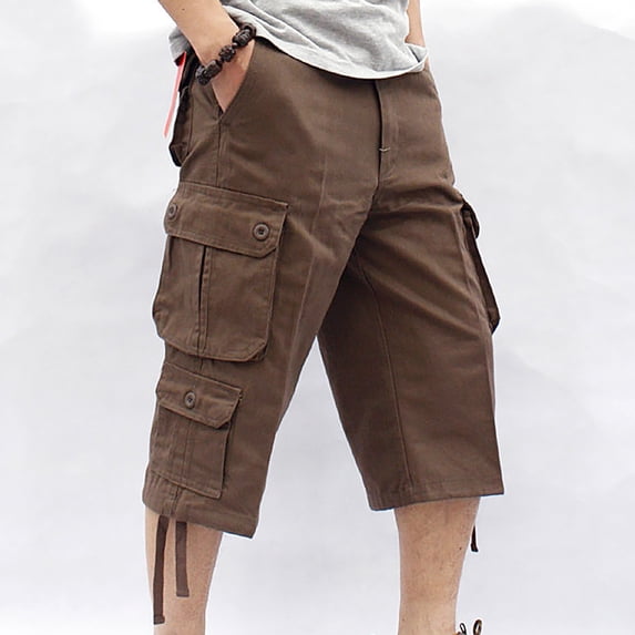 cllios Mens Cargo Capri Pants Relaxed Fit Multi Pockets Shorts Outdoor Tactical Cropped Pants Athletic Hiking Cargo Pants