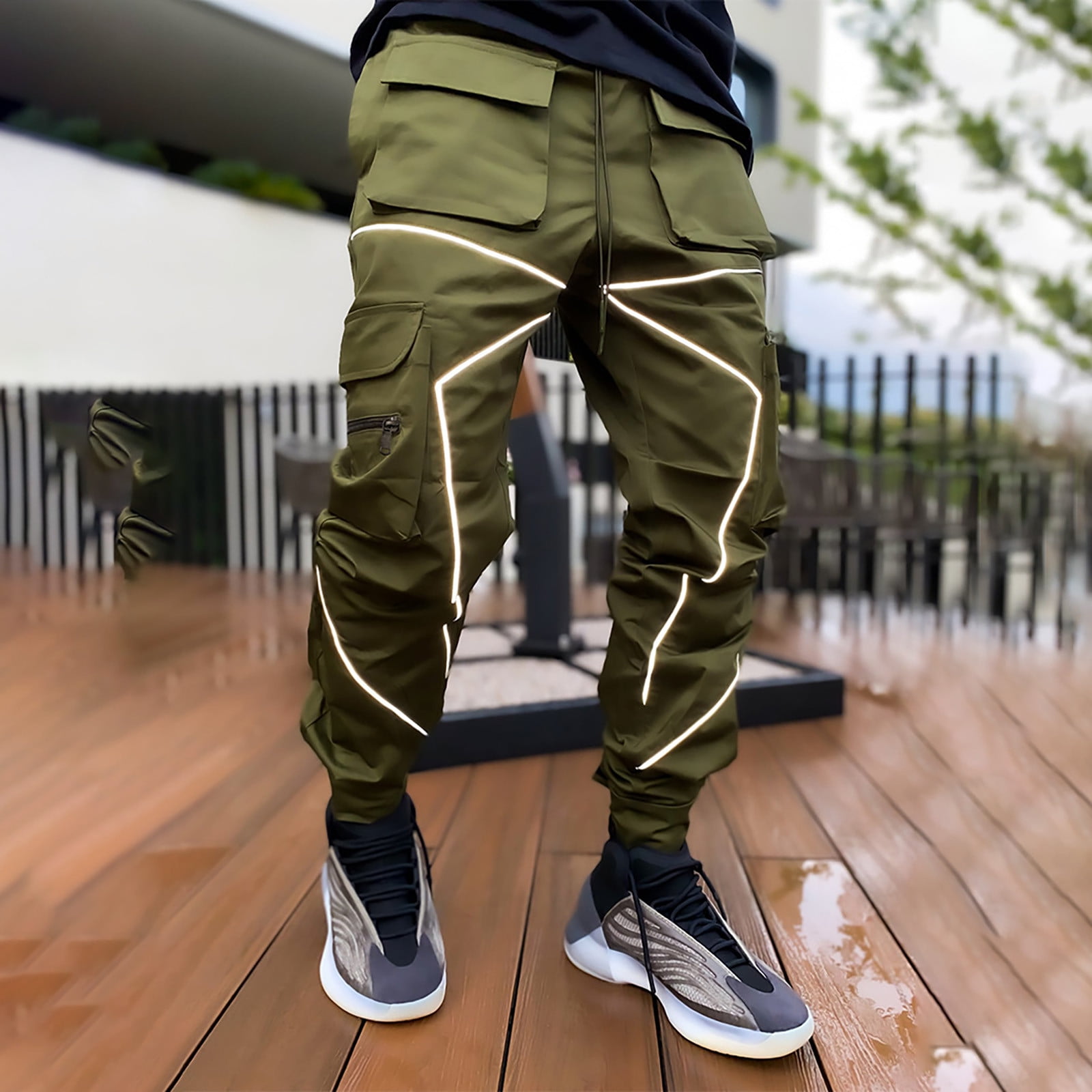 Men's Thin Active Cargo Pants Multi Pockets Breathable - Temu