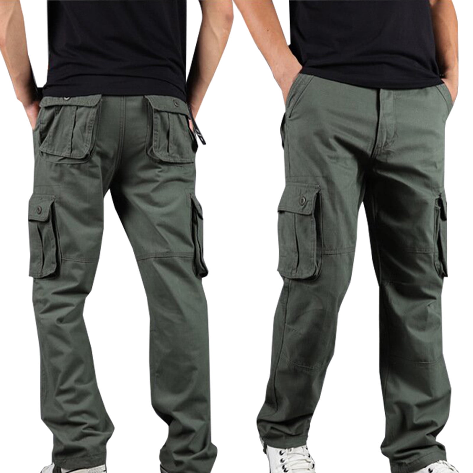 cllios Mens Cargo Pants Big and Tall Multi Pockets Pants Work Combat ...