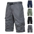 thumbnail image 1 of cllios Mens Cargo Shorts Big and Tall Cotton Casual Drawstring Outdoor Shorts Lightweight Quick Dry Hiking Fishing Shorts with Multi Pockets, 1 of 6