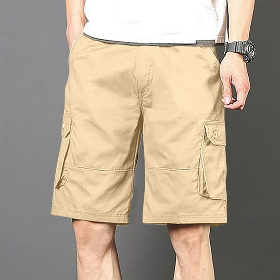 cllios Mens Cargo Shorts Casual Solid Color Multi Pocket Work Shorts Lightweight Ripstop Twill Cargo Shorts for Men Big and Tall