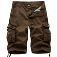 thumbnail image 1 of cllios Mens Cargo Shorts, Men's Casual Pure Color Outdoors Pocket Beach Work Trouser Cargo Shorts Pant, 1 of 3