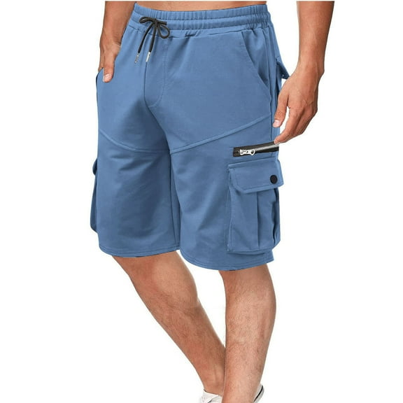 cllios Mens Cargo Shorts Outdoor Camping Athletic Shorts Comfortable Travel Cargo Shorts with Multi Pockets Cargo Shorts for Men Under $5 Blue,M