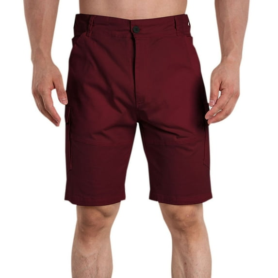 cllios Mens Cargo Shorts Outdoor Hiking Work Shorts Gym Workwear Cargo Shorts with Multi Pockets Mens Cargo Shorts Clearance Wine,XL