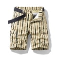 thumbnail image 1 of cllios Mens Cargo Shorts Summer Casual Shorts Fitness Beach Cargo Shorts with Multi Pockets Fathers Day Gift Ideas Khaki,L, 1 of 3