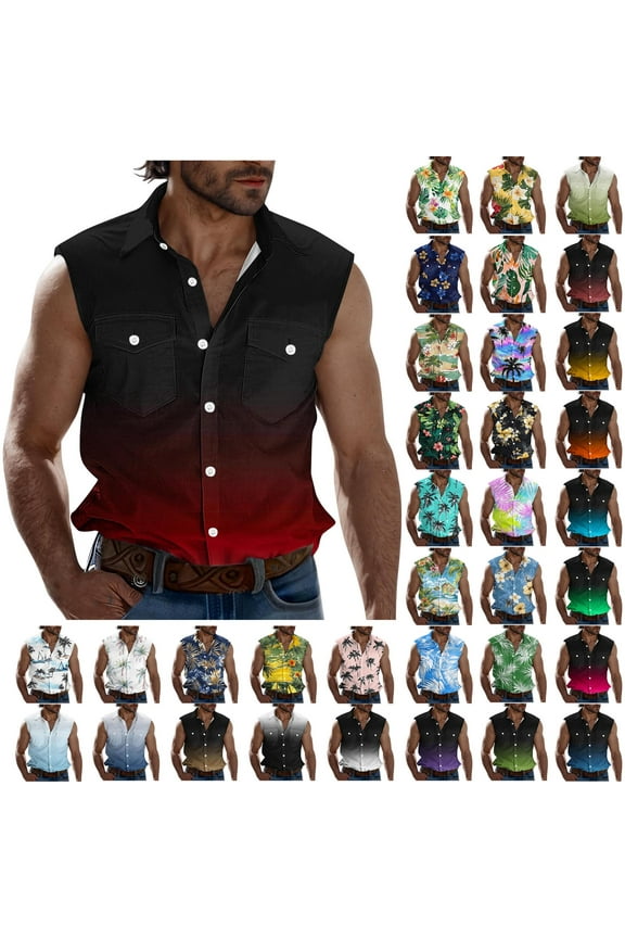 Mens Casual Button Down Shirts Short Sleeve Paisley Printed Western Cowboy T Shirts Summer Vintage Beach Vacation Shirts