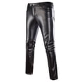 thumbnail image 1 of cllios Mens Casual Night Club Metallic Moto Jeans Style Flat Front Suit Pants Straight Leg Trousers Disco, 1 of 2