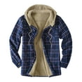 thumbnail image 1 of cllios Mens Cotton Flannel Shirts Casual Button Down Hoodie Fleece Lined Plaid Shirt Jacket Long Sleeve Winter Warm Jackets with Pockets, 1 of 2