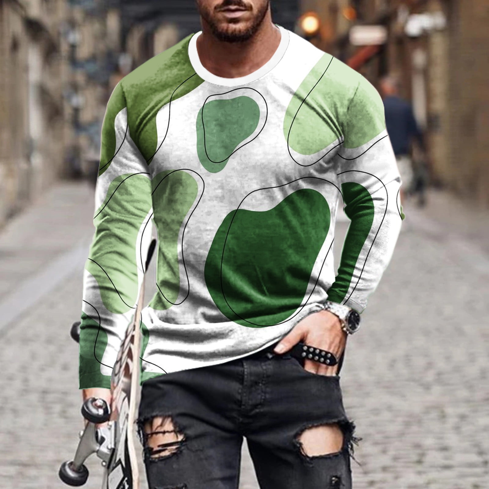 cllios Mens Designer T Shirts 3D Graphic Print Long Sleeve T Shirt Casual  Workout Plus Size Tops 2023 