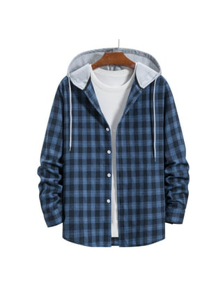 Hooded Flannel Shirt Mens