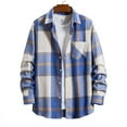 thumbnail image 1 of cllios Mens Flannel Shirt Jacket Long Sleeve Shirts Men's Casual Button Down Shirt Regular Fit Plaid Work Jackets Fall Outerwear with Pocket Black S-XL, 1 of 4
