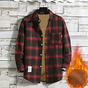 cllios Mens Flannel Shirts Big and Tall Plaid Outerwear Streetwear Button Down Shirt Jacket Classic Fit Long Sleeve Cardigan Jacket