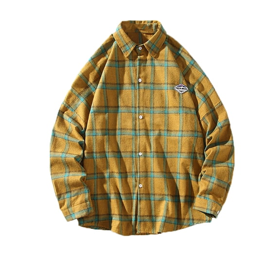 cllios Mens Flannel Shirts Big and Tall Plaid Tops Streetwear Button Down Shirt Jacket Modern Fit Casual Long Sleeve Shirts