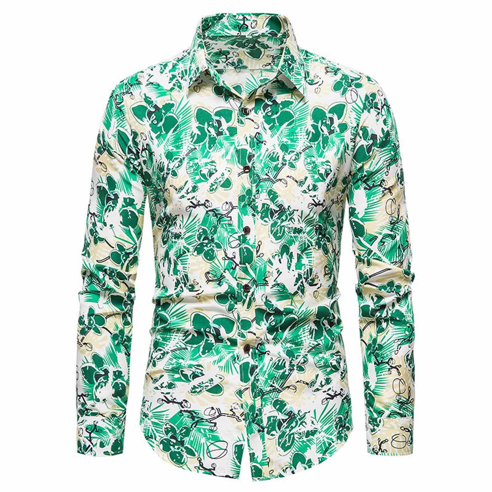 cllios Mens Floral Dress Shirts 2024 Clearance Deals Regular Fit Long