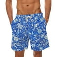 thumbnail image 1 of cllios Mens Floral Swim Trunks Big and Tall Elastic Waisted Board Shorts Quick Dry Drawstring Surfing Shorts Summer Vacation Beach Shorts Holiday, 1 of 4